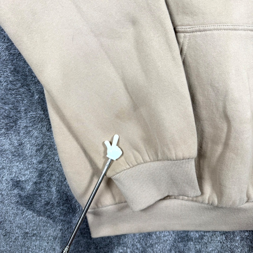 Comfrt Hoodie XL Tan Beige Fleece Pullover Minimalist Logo Mens - Picture 3 of 8